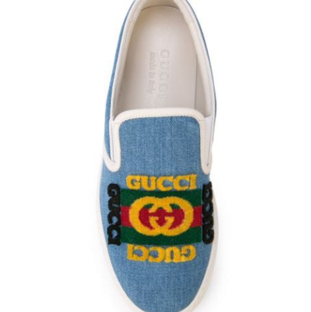 NIB Men's Gucci Denim Dublin Skate Shoes Size 11